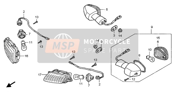 33650MATE22, Winker Assy L Rr, Honda, 0