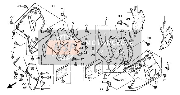 Honda CBR1100XX 2002 LOWER COWL for a 2002 Honda CBR1100XX