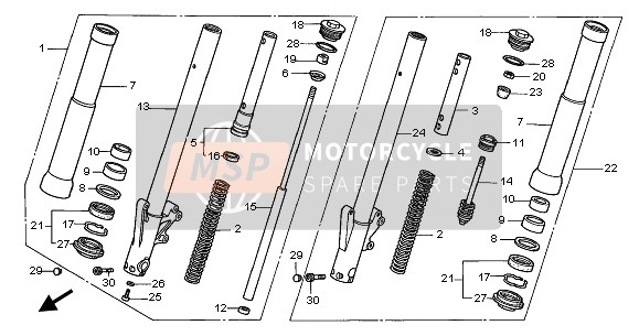 51450MZ0003, Boulon,  Fourche Av., Honda, 0