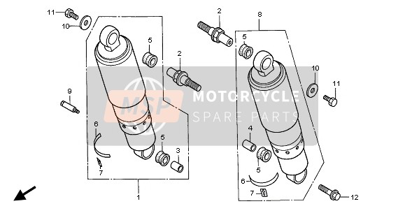 52452MAHA40, Bolt, Rr. Cushion, Honda, 0