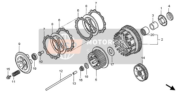 22850MAH000, Rod Comp., Clutch Lifter, Honda, 0