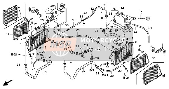 Honda GL1800A 2002 Termosifone per un 2002 Honda GL1800A