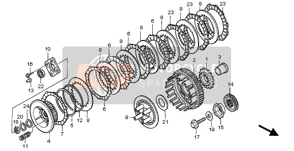 90402MCL000, Scheibe, 12.5X34X5, Honda, 1