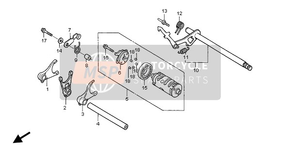 Honda NT650V 2002 ÉquipementShift Drum pour un 2002 Honda NT650V