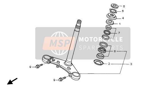 Honda NT650V 2002 Tige de direction pour un 2002 Honda NT650V