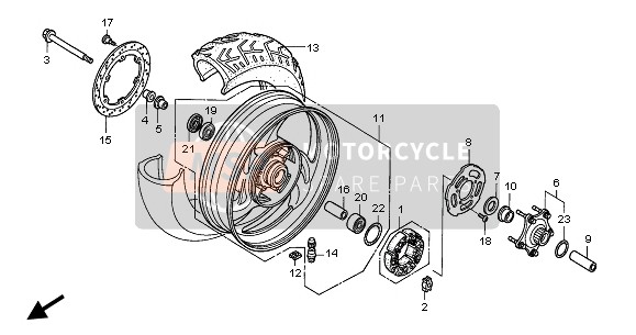 Honda NT650V 2002 Rueda trasera para un 2002 Honda NT650V