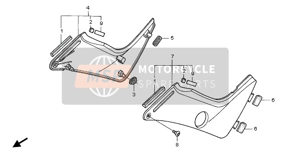 Honda NT650V 2002 SEITLICHE ABDECKUNG für ein 2002 Honda NT650V