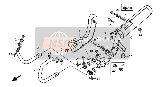 18422MBLD00, Montagehuls, Geluiddemper, Honda, 0