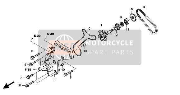 19240MCS000, Abtriebszahnrad, Wasserpu, Honda, 1