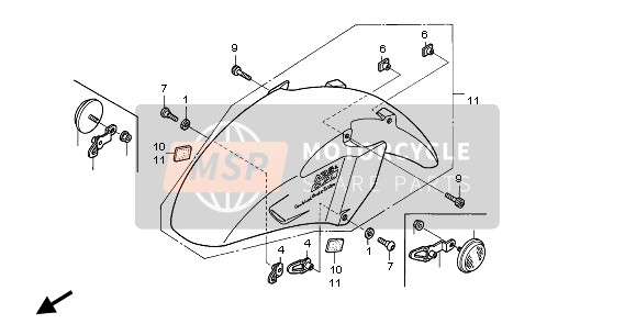 61200MCSG00ZD, Fender Set, Fr. (Wl) *BG125M * (BG125M Amazona Green Metallic), Honda, 0