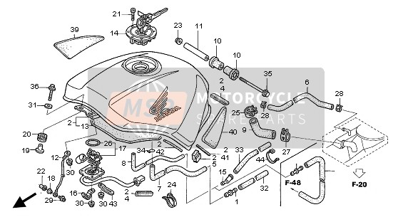 17514MCSG00, Kussen, Benzinetank, Honda, 0