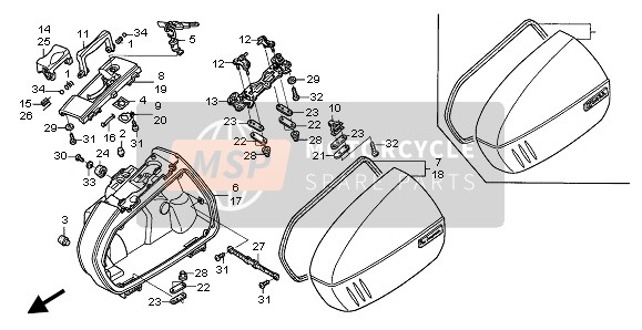 81208MCSG00, Lock Plate, R. Saddlebag Key, Honda, 1