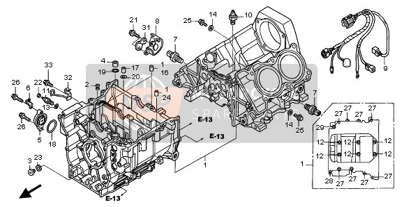 Honda ST1300 2002 CRANKCASE for a 2002 Honda ST1300