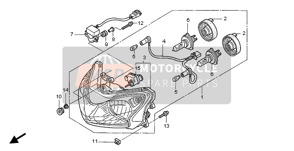 Honda ST1300 2002 Faro (EU) per un 2002 Honda ST1300