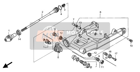 Honda ST1300 2002 Braccio oscillante per un 2002 Honda ST1300