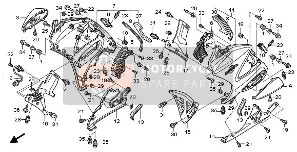 Honda ST1300 2002 Carenatura inferiore per un 2002 Honda ST1300