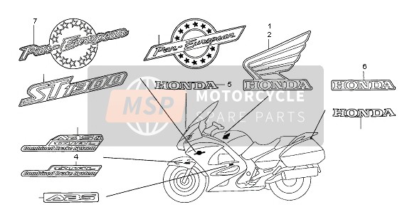 Honda ST1300 2002 Marque pour un 2002 Honda ST1300