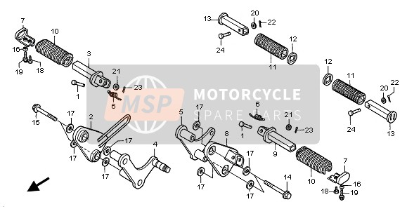 Honda VT750DC 2002 FUSSRASTE für ein 2002 Honda VT750DC