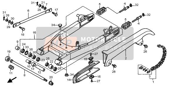 Honda VT750DC 2002 SWINGARM for a 2002 Honda VT750DC