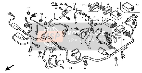 Honda VTR1000F 2002 WIRE HARNESS for a 2002 Honda VTR1000F