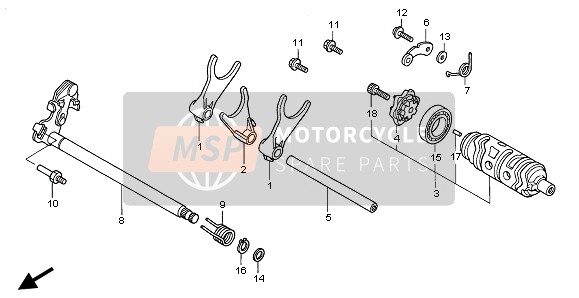 Honda VTR1000SP 2002 GEARSHIFT DRUM for a 2002 Honda VTR1000SP