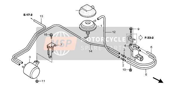 Honda VTR1000SP 2002 Válvula de solenoide para un 2002 Honda VTR1000SP