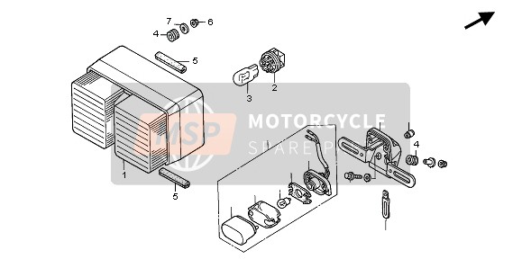 Honda VTR1000SP 2002 RÜCKLICHT für ein 2002 Honda VTR1000SP