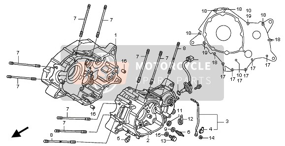 Honda XL125V 2002 Caja Del Cigüeñal para un 2002 Honda XL125V