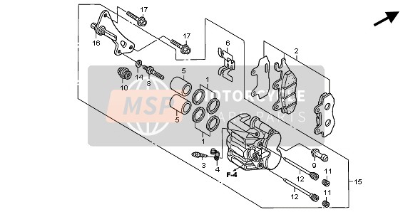 Honda XL125V 2002 FRONT BRAKE CALIPER for a 2002 Honda XL125V