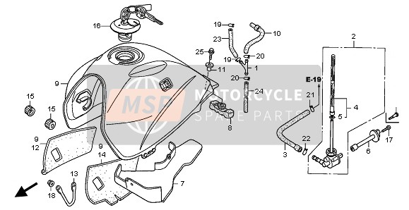 17519KPC641ZB, Tank Comp., Fuel *NH480M * (NH480M Shield Silver Metallic), Honda, 0