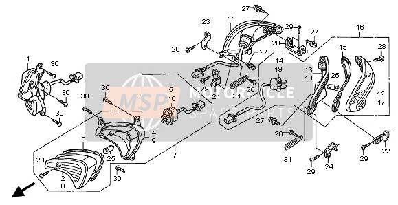 Honda XL125V 2002 Indicateur pour un 2002 Honda XL125V