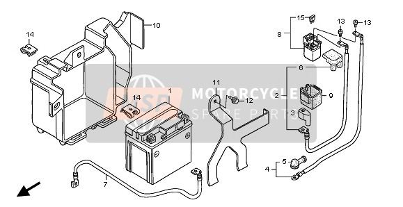 Honda XL125V 2002 Batterie pour un 2002 Honda XL125V