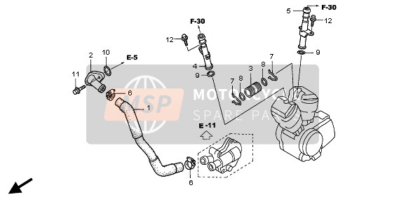 Honda XL650V 2002 Tubería de agua para un 2002 Honda XL650V