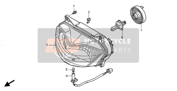 Honda XL650V 2002 Koplamp (EU) voor een 2002 Honda XL650V