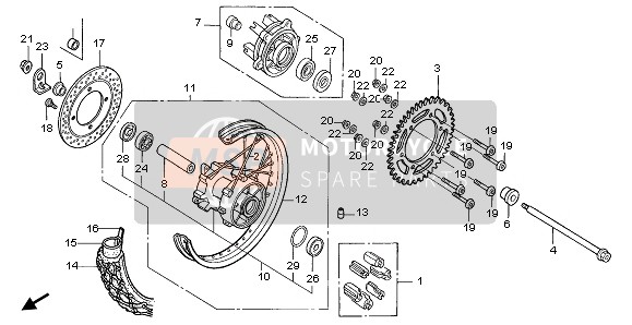 Honda XL650V 2002 REAR WHEEL for a 2002 Honda XL650V