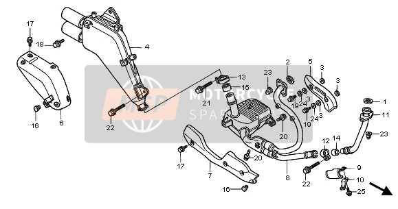 Honda XL650V 2002 EXHAUST MUFFLER for a 2002 Honda XL650V