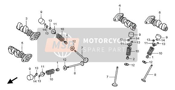 Honda XL1000V 2002 Árbol De Levas & Válvula para un 2002 Honda XL1000V