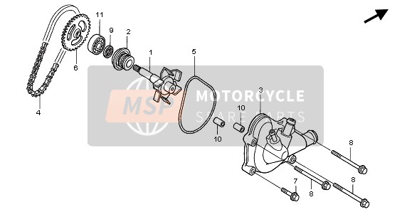 Honda XL1000V 2002 Bomba de agua para un 2002 Honda XL1000V