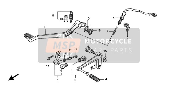 Honda XL1000V 2002 PEDAL for a 2002 Honda XL1000V