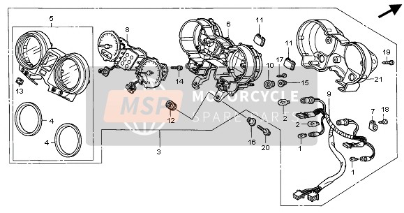 37200MBZE60, Speedometer Assy., Honda, 0