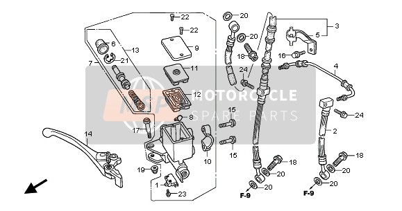 Honda CB600F 2003 FR. BRAKE MASTER CYLINDER for a 2003 Honda CB600F