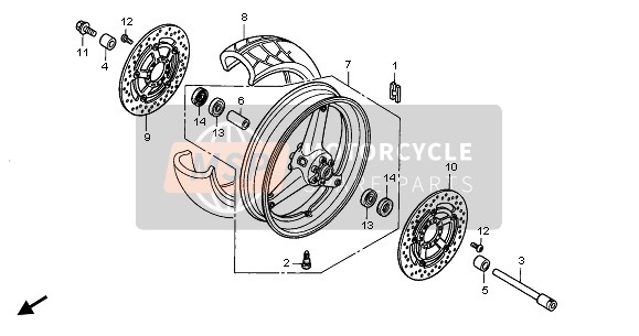 Honda CB900F 2003 VORDERRAD für ein 2003 Honda CB900F