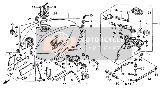 17500MCZD00ZB, Tank Set, Fuel (Wl) *TYPE1 * (TYPE1 ), Honda, 0