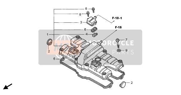 Honda CB1300F 2003 Cubierta de tapa de cilindro para un 2003 Honda CB1300F