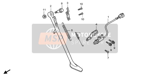 35710MM8611, Ens. Interrupteur De Bequille Laterale, Honda, 0