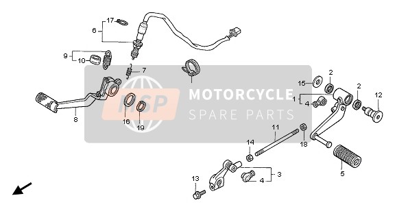 46500MBR000, Pedal, Rr. Brake, Honda, 1