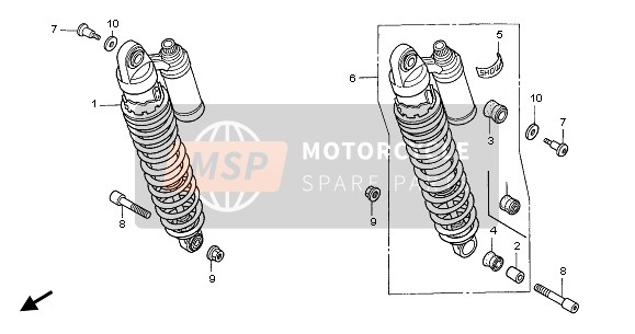 52500MEJ641, Stossdaempfer Kompl., L., Honda, 0