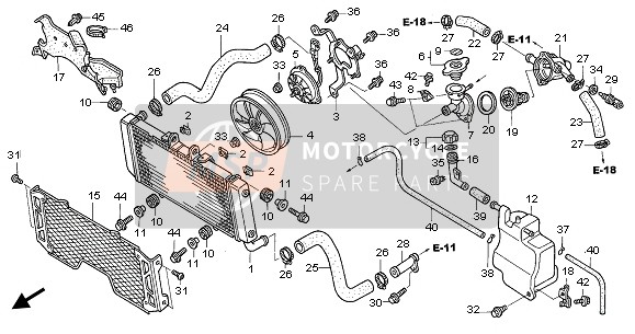 Honda CB1300F 2003 RADIATOR for a 2003 Honda CB1300F