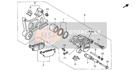 Honda CBR600F 2003 REAR BRAKE CALIPER for a 2003 Honda CBR600F