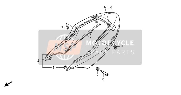 Honda CBR600F 2003 REAR COWL for a 2003 Honda CBR600F